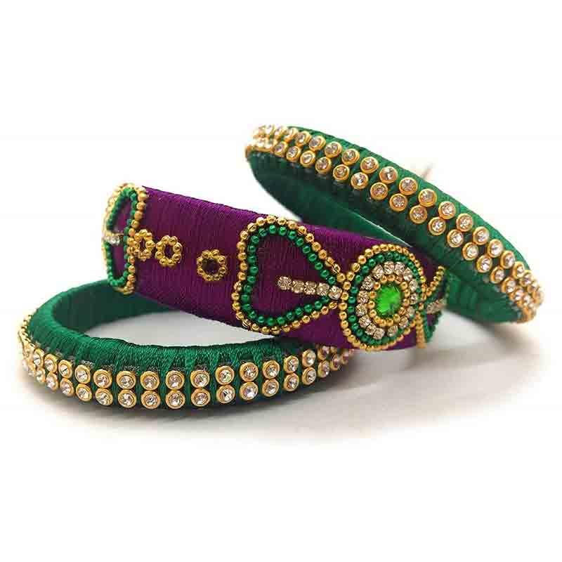 Latest bangles design in on sale silk thread